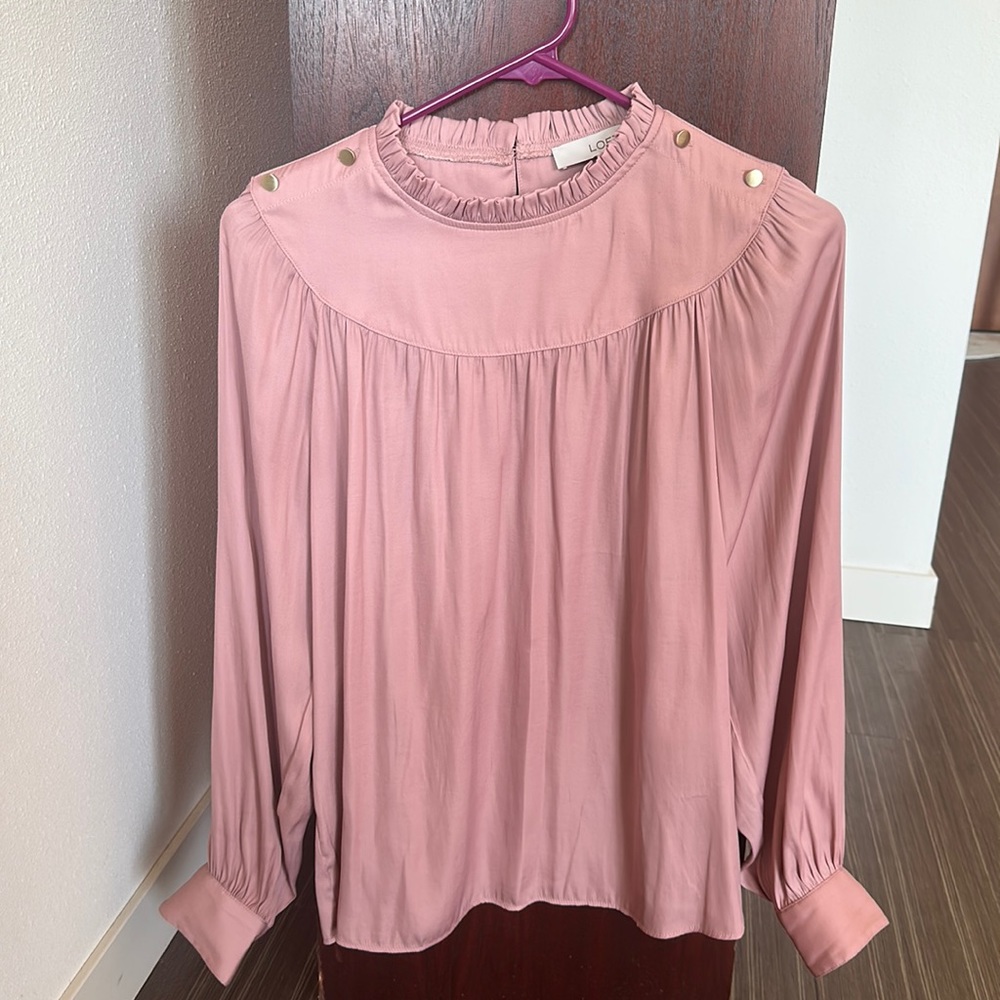 Loft pink silky blouse
